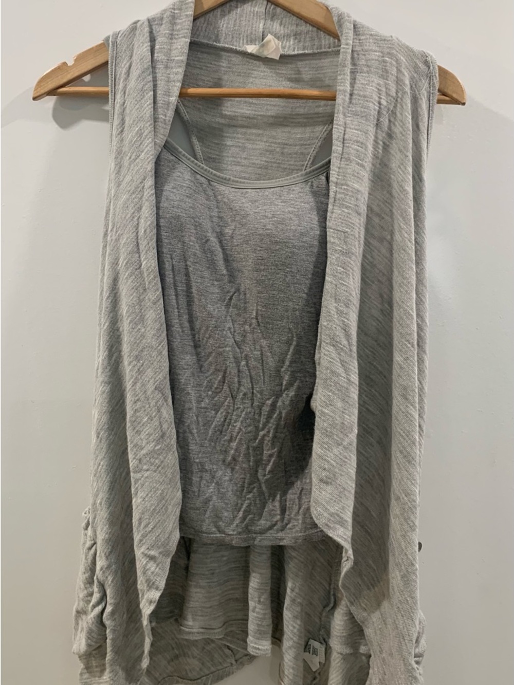 2/$5 Draped Open-Front Women's Sweater Vest & Padded Camisole
